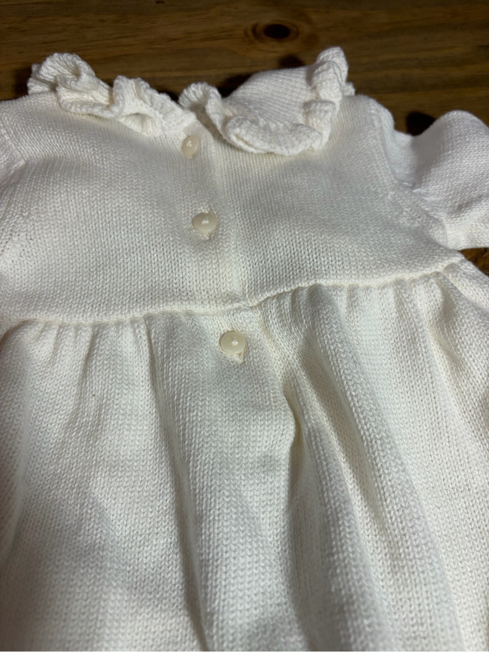 Carter's Cream Knit Ruffle Collar Dress with Bloomers - Picture 2 of 2